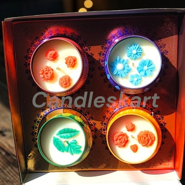 Botanical Mandala Tin Candle Box - Honeysuckle Dew