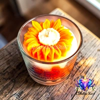 Sunburst Floral Glass Jar Candle - Vanilla Bean