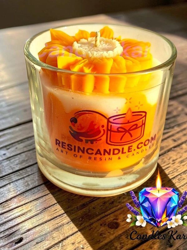 Sunburst Floral Glass Jar Candle - Vanilla Bean
