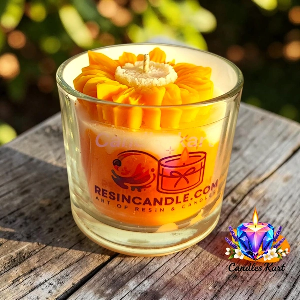 Sunburst Floral Glass Jar Candle - Rose Water