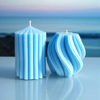 Scented Candles (Pillar & twisted Candle) - Set Of 2 - Honeysuckle Dew