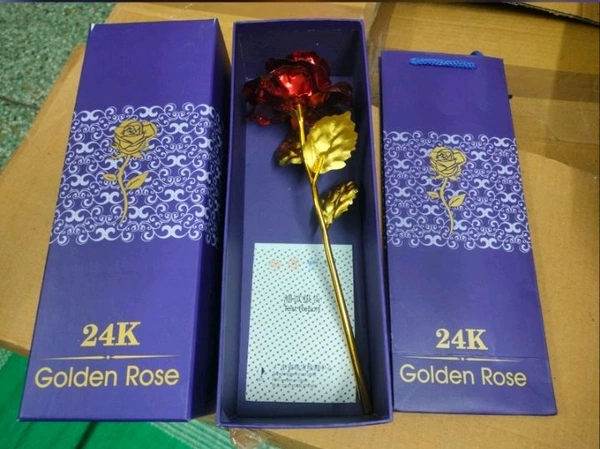 Metal 24k Gold Plated Rose Valentine Gift,