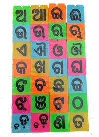 Little Genius Oriya Consonants with Knob for Kid, Multicolor