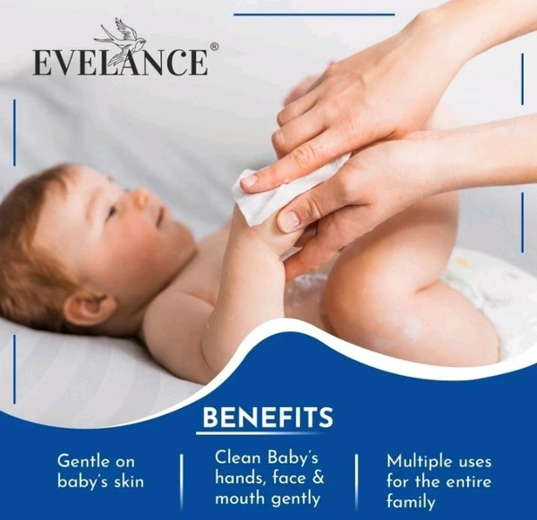 Evelance Baby Wipes With Out Lid (72 Piece Pack)