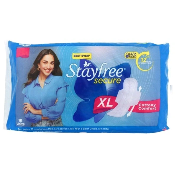 Stayfree Secure Cotton Sanitary Pads 18 Units Pack