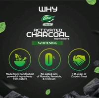 Dabur 🌿 Herbal Actived Charcoal Whitening Toothpaste 120g