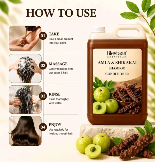 Natural Essentialss Anti-Hair fall Shampoo 🧴enrich With Amla,Shikakai, Reetha (1L)
