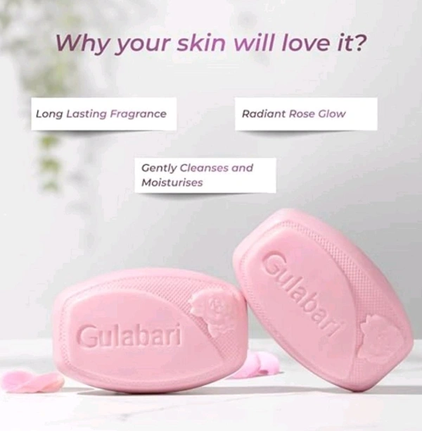 Dabur Gulabari Pure Rose 🌹 Soap 150g( Pack Of 3)