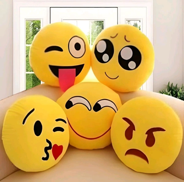 Smiley 😊 Pillow Microfiber Cushion Pack Of 1 Yellow 💛