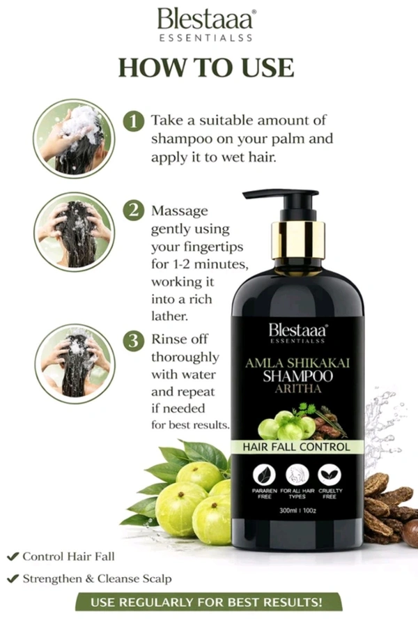 Herbal Essential Amla & Reetha Hair Shampoo Anti-Hair fall (300ml)