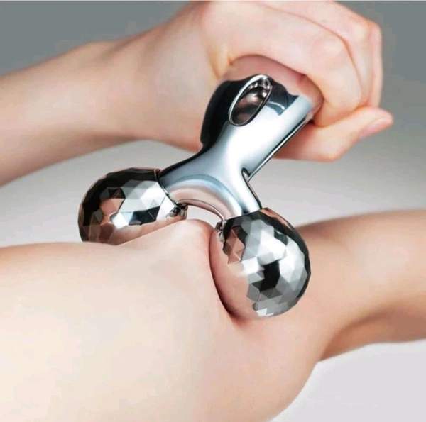 3D Y-shaped face and body massager featuring 360-degree rotating balls