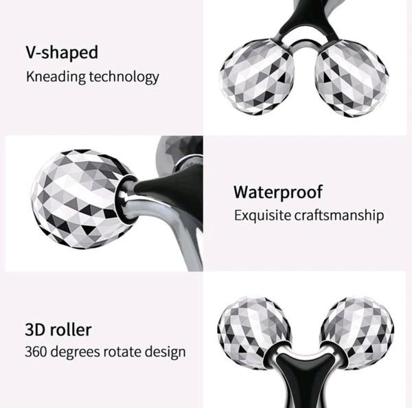 3D Y-shaped face and body massager featuring 360-degree rotating balls