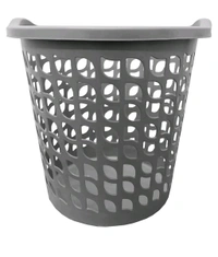 Round Laundry Basket, Laundry Hamper, Round Laundry Basket Plastic with Handle, Essential for House, Dirty Clothes Basket for Home, Bathroom, Laundry Organizer & Storage Basket, Laundry Baskets Grey