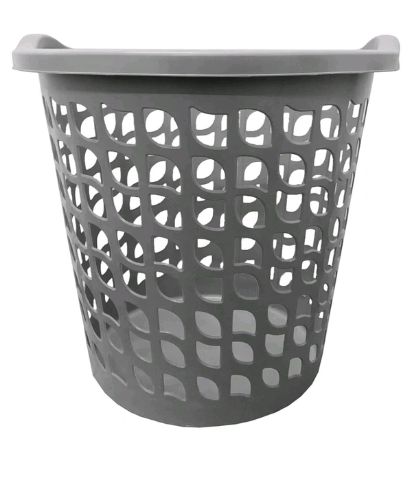Round Laundry Basket, Laundry Hamper, Round Laundry Basket Plastic with Handle, Essential for House, Dirty Clothes Basket for Home, Bathroom, Laundry Organizer & Storage Basket, Laundry Baskets Grey