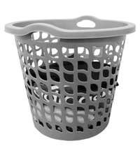 Round Laundry Basket, Laundry Hamper, Round Laundry Basket Plastic with Handle, Essential for House, Dirty Clothes Basket for Home, Bathroom, Laundry Organizer & Storage Basket, Laundry Baskets Grey