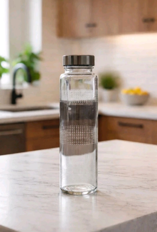 Glass Water Bottle With Multiple Usage 1 L ( Pack Of 1 Clear)