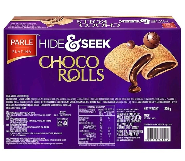 Parle Hide & Seek Choco Rolls 200g
