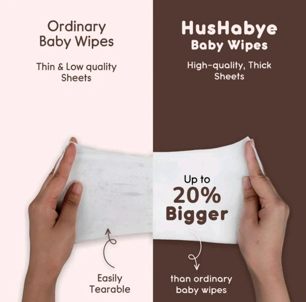 Hushabye Premium Soft Baby Wipes with Aloe Vera,Rash-Free(72 Wipes Each Pack,Pack of 1)