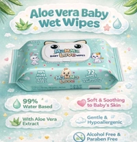 99% Pure water baby wet Wipes-lid-pack-1-72-wipes Mamma Love