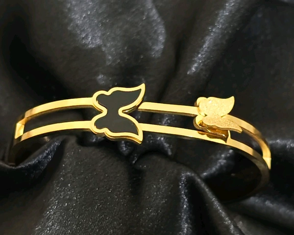 Black And Golden Butterfly Bangle