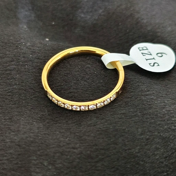 Stainless Steel Multin Stone Ring