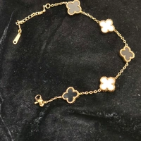 Black And White Clover Bracelet