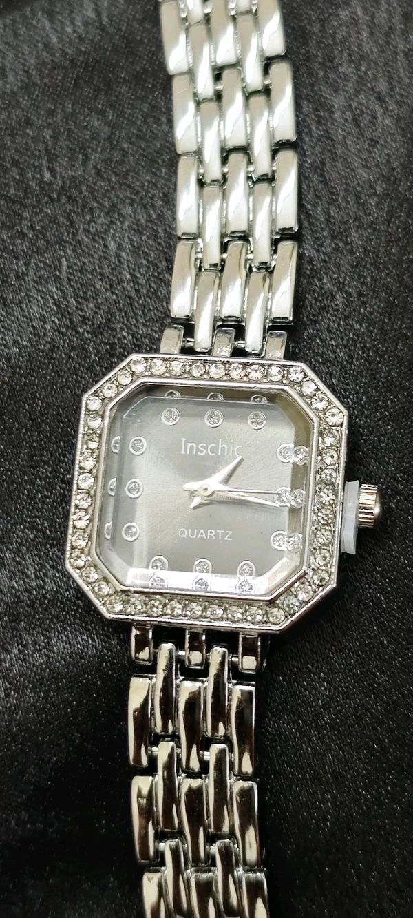 Stainless Steel Black Dial Watch