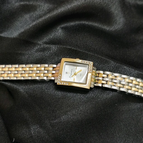 Rectangle Dial Watch - silver & golden