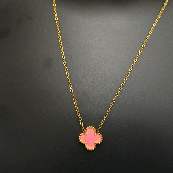Simple Clover Neckpiece - Pink