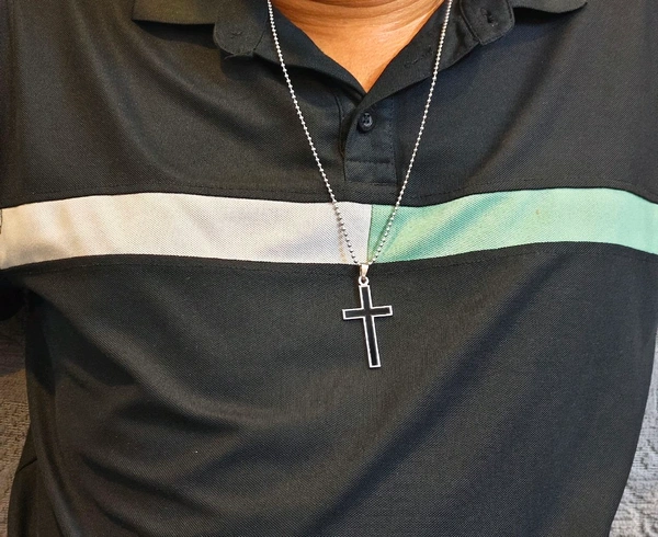 Black And Silver Neckpiece For Men