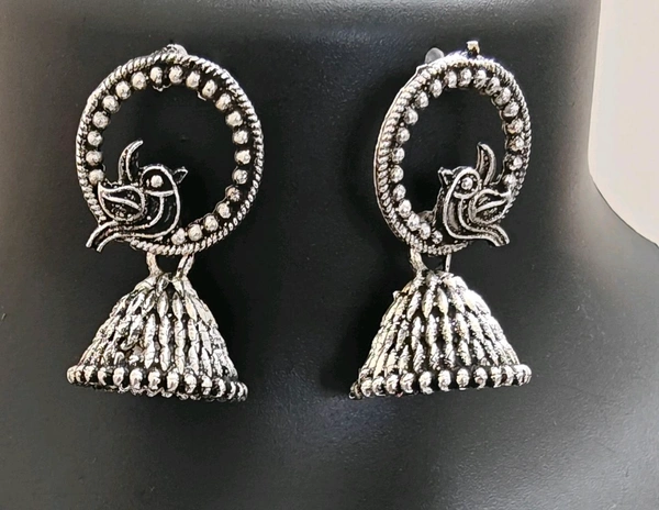 Oxydised Earings - thin bird