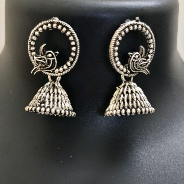 Oxydised Earings - thin bird