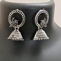 Oxydised Earings - thin bird