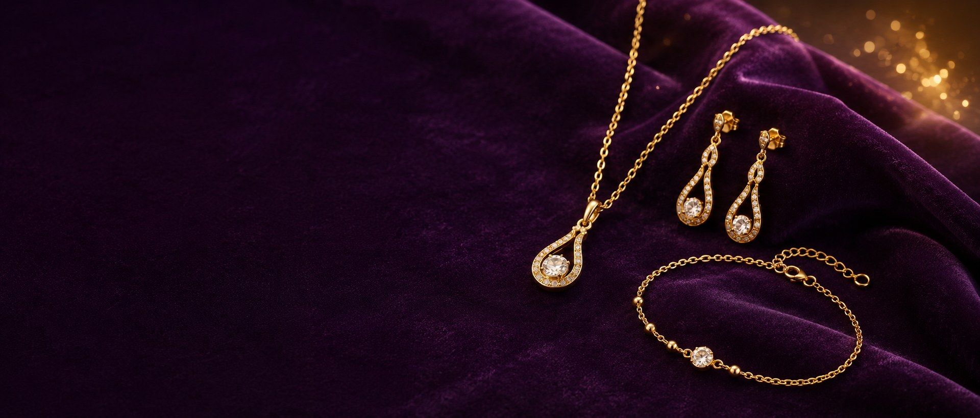 RUPINI anti-tarnish, waterproof & skin-safe jewellery on purple velvet