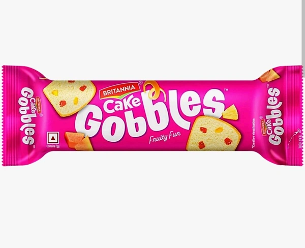 Britannia Gobbles Fruity Fun Cake, (15- MRP)