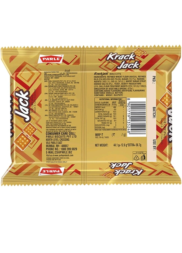 Parle Krack Jack Sweet & Salty Biscuits (10-MRP)