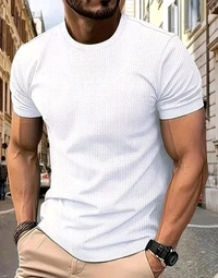 Men Cotton Blend Oversize Tshirts - XXL, White