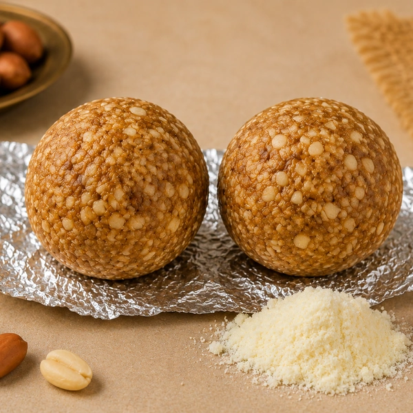 Peanut Laddu with Dates & Milk Powder | 2 Pieces | Healthy Energy Snack | Urjas Life