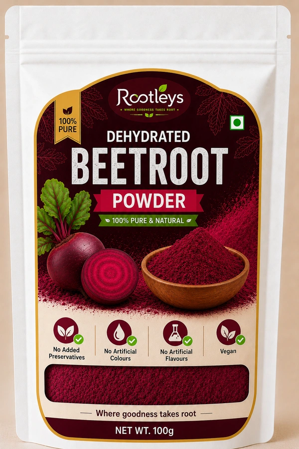 A wooden bowl of beetroot powder