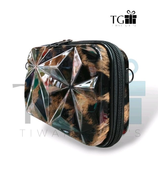 CROSSBODY BAG FOR GIRLS TIGER BLACK & BROWN 3D PRINT