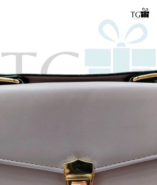 SMALL,LIGHT PURPLE FAUX LEATHER CROSSBODY BAG WITH GOLD - TONED METAL TRIM