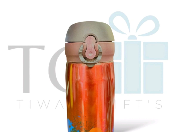 stainless steel Spider-Man themed water bottle designed for kids.