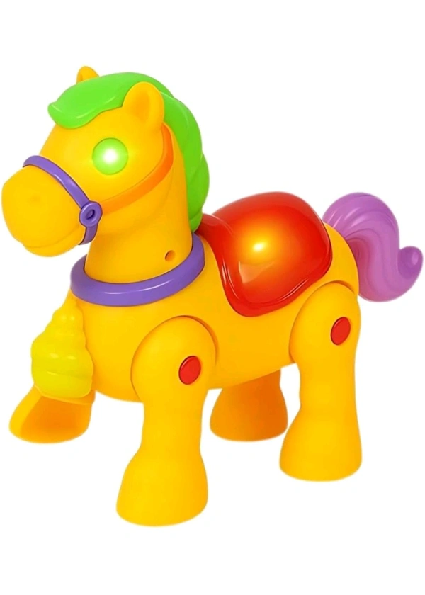 Electric Walking Pony Horse with Lights & Music | Moving Animal for Kids | Interactive Sound & Motion | Color May Vary