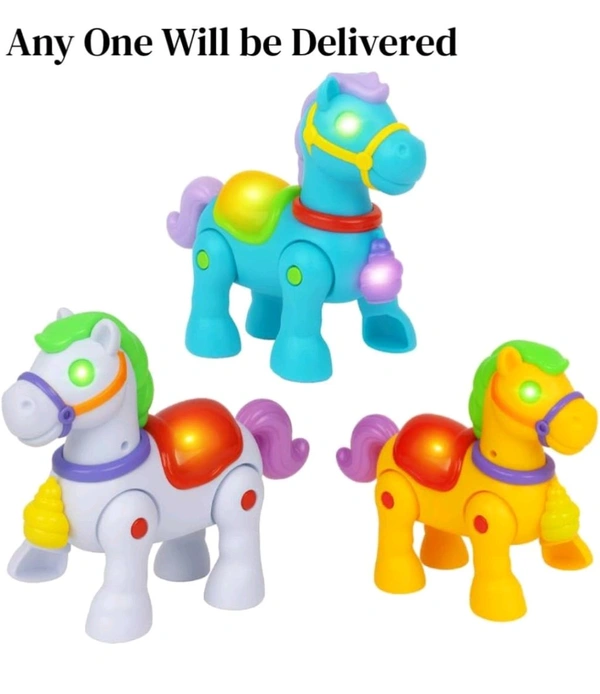 Electric Walking Pony Horse with Lights & Music | Moving Animal for Kids | Interactive Sound & Motion | Color May Vary