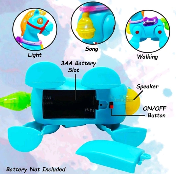 Electric Walking Pony Horse with Lights & Music | Moving Animal for Kids | Interactive Sound & Motion | Color May Vary