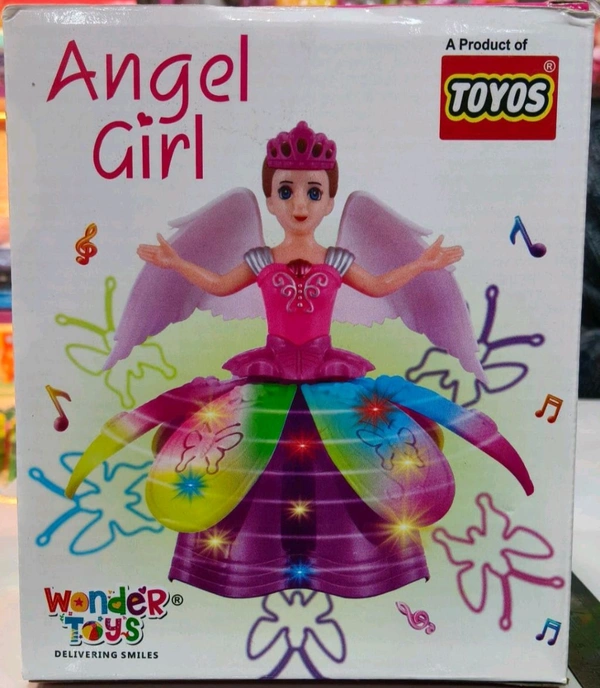 Angel Girl Dancing Doll Toy with Lights & Music | Musical Rotating Princess Doll | Battery Operated Toy for Kids | Engaging Play Toys for Toddlers