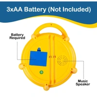 Battery Operated 3D Flash Drum Toy with Flash Light & Music Effects | Dynamic Musial Instrument Toy with 2 Mallets for Toddlers | Pink Color, Power Source: 3xAA Battery