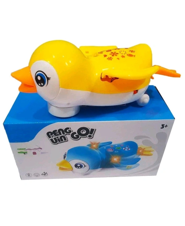 Battery Operated Go Penguin Vehicle Toy with Light, Music, Bump & go Action for Kids|Boys|Girls (Color-as per Availability).