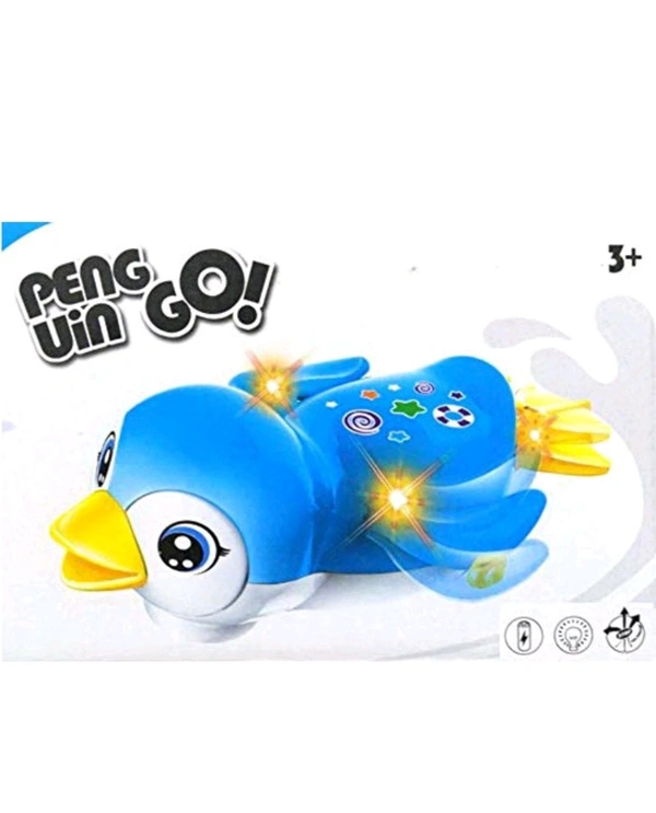 Battery Operated Go Penguin Vehicle Toy with Light, Music, Bump & go Action for Kids|Boys|Girls (Color-as per Availability).