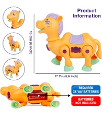Musical Toy for Kids | Musical Camel Toy for Kids | Flashing Lights & Sound Toys | Interactive Baby Crawling Toy | Battery Operated Toys | Birthday Gift for Boys and Girls